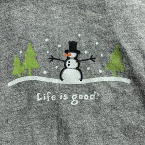 Life is Good Vintage, Classic Fit Snowman Long Sleeve Tee Size XL (Women's)